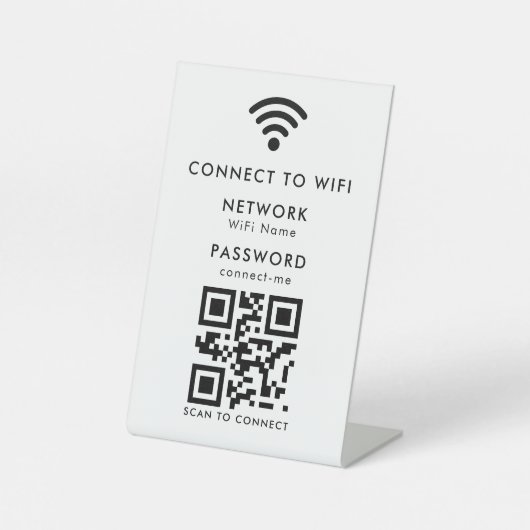 WLAN-Passwort | QR-Code-Scan zum Verbinden Sockelschild (Vorderseite)