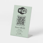 WLAN-Passwort und personalisierter QR-Code für das Sockelschild (Vorderseite)