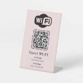 WLAN-Passwort und personalisierter QR-Code für das Sockelschild (Vorderseite)