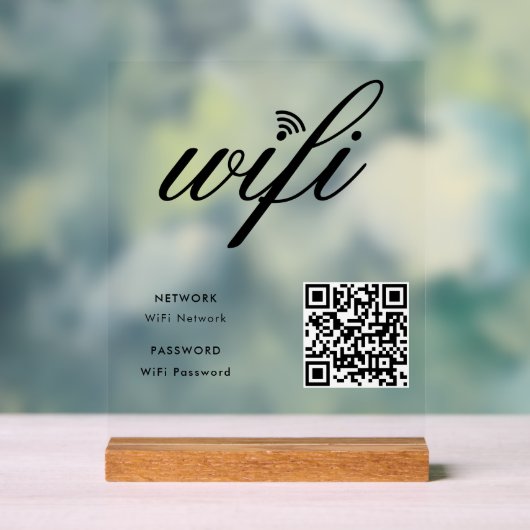 WLAN-QR-Code für benutzerdefinierte Markenbezeichn Acrylschild (Neutral)