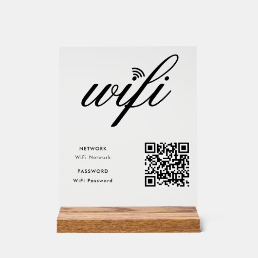 WLAN-QR-Code für benutzerdefinierte Markenbezeichn Acrylschild (Vorderseite)