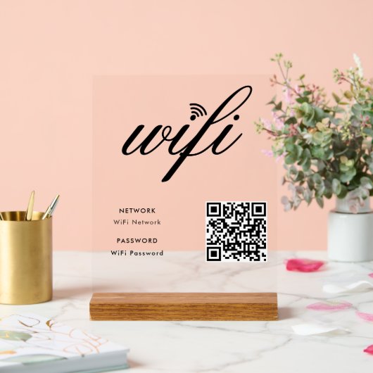 WLAN-QR-Code für benutzerdefinierte Markenbezeichn Acrylschild (Hochzeit)