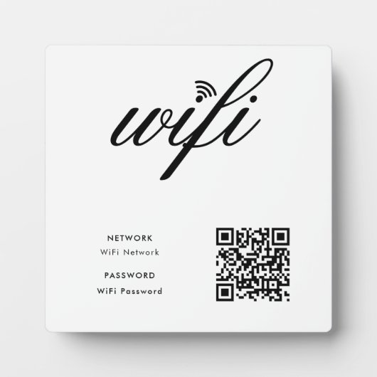 WLAN-QR-Code für benutzerdefinierte Markenbezeichn Fotoplatte (Vorderseite)