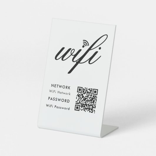 WLAN-QR-Code für benutzerdefinierte Markenbezeichn Sockelschild (Vorderseite)