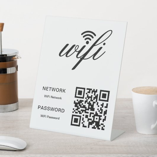 WLAN-QR-Code für benutzerdefinierte Markenbezeichn Sockelschild (In SItu)