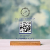 WLAN QR-Codekennwort und Netzwerkname weiß Acrylschild (Neutral)