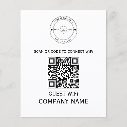 WLAN QR-Codekennwort und Netzwerkname weiß Flyer (Hinten)