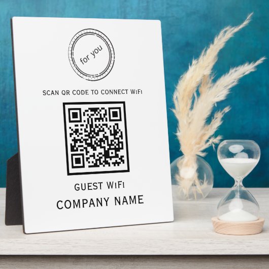 WLAN QR-Codekennwort und Netzwerkname weiß Fotoplatte (Seite)