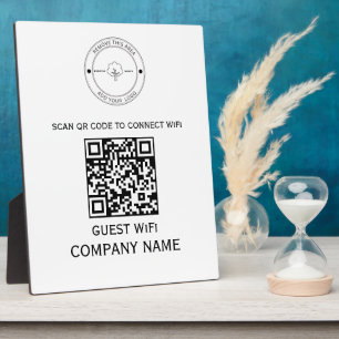 WLAN QR-Codekennwort und Netzwerkname weiß Fotoplatte