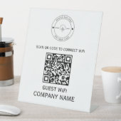 WLAN QR-Codekennwort und Netzwerkname weiß Sockelschild (In Situ)