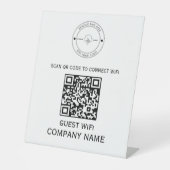 WLAN QR-Codekennwort und Netzwerkname weiß Sockelschild (Vorderseite)
