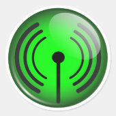 WLAN-Symbol Runder Aufkleber (Vorderseite)