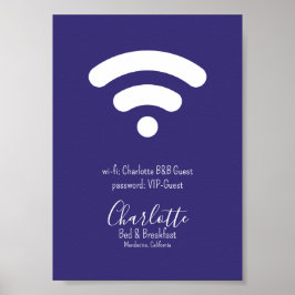 WLAN-Zugang Modernes, Lila Weiß Poster