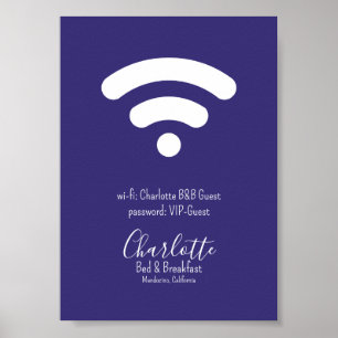 WLAN-Zugang Modernes, Lila Weiß Poster