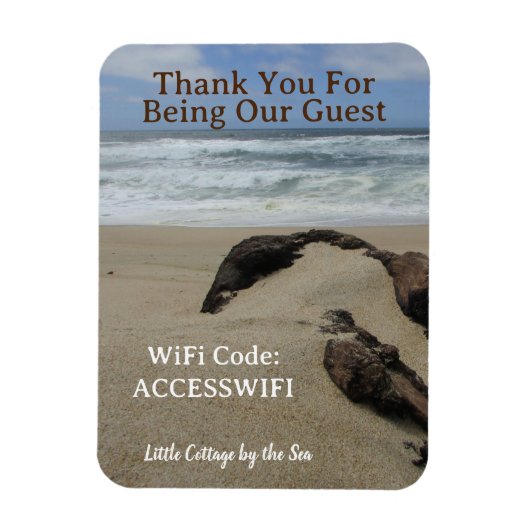 WLAN-Zugangscode Strandhaus Küstenhaus Magnet (Vertikal)