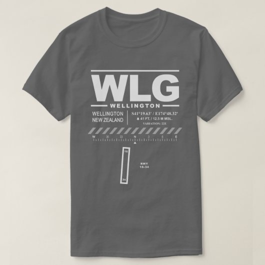 WLG T - Shirt Wellington Airport (Design vorne)