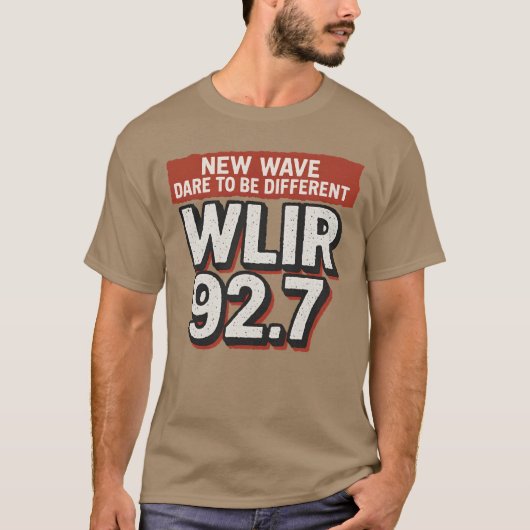 WLIR 92.7 – Wage es anders zu sein New Wave T-Shirt (Vorderseite)