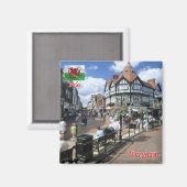 WLS009 WREXHAM, Wales, Europa Magnet (Vorderseite/Rückseite)