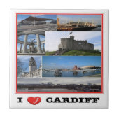 WLS021 CARDIFF I LIEBE, Wales, Fliese (Vorderseite)