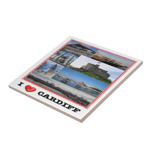 WLS021 CARDIFF I LIEBE, Wales, Fliese