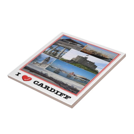 WLS021 CARDIFF I LIEBE, Wales, Fliese (Seite)