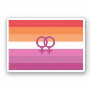 WLW Lesben-Stolz-Flagge (Sonnenuntergang) Aufkleber