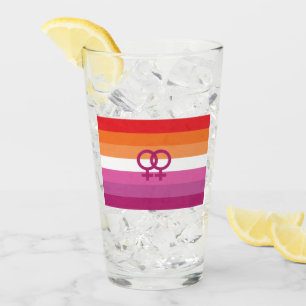 WLW Lesben-Stolz-Flagge (Sonnenuntergang) Glas