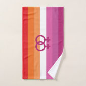 WLW Lesbische Flagge Badhandtuch Set (Handtuch)