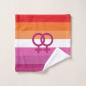 WLW Lesbische Flagge Badhandtuch Set (Waschlappen)