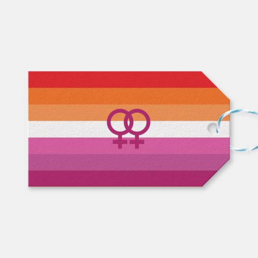 WLW Lesbische Flagge Geschenkanhänger (Vorderseite (Horizontal))