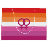 WLW Lesbische Flagge Große Geschenktüte (Rückseite)