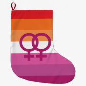 WLW Lesbische Flagge Großer Weihnachtsstrumpf (Vorderseite)