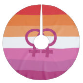 WLW Lesbische Flagge Polyester Weihnachtsbaumdecke (Vorderseite)