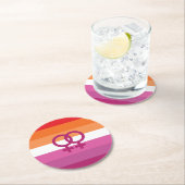 WLW Lesbische Flagge Runder Pappuntersetzer (Vor Ort)
