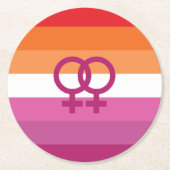 WLW Lesbische Flagge Runder Pappuntersetzer (Vorderseite)