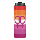 WLW Lesbische Flagge Thermosbecher (Vorderseite)