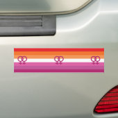 WLW Lesbische Stolperflagge (Sunset) Autoaufkleber (Auf Auto)