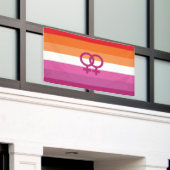 WLW Lesbische Stolperflagge (Sunset) Banner (Äußeres Gebäude)