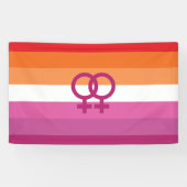 WLW Lesbische Stolperflagge (Sunset) Banner (Horizontal)