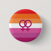 WLW Lesbische Stolperflagge (Sunset) Button (Vorderseite)