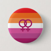 WLW Lesbische Stolperflagge (Sunset) Button (Vorderseite)