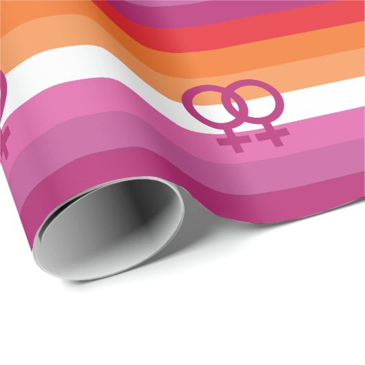 WLW Lesbische Stolperflagge (Sunset) Geschenkpapier (Rolleneckpunkt)
