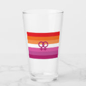 WLW Lesbische Stolperflagge (Sunset) Glas (Vorderseite)