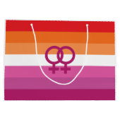 WLW Lesbische Stolperflagge (Sunset) Große Geschenktüte (Rückseite)