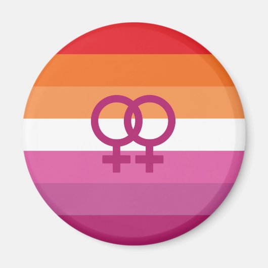 WLW Lesbische Stolperflagge (Sunset) Magnet (Vorne)