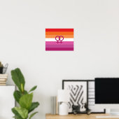 WLW Lesbische Stolperflagge (Sunset) Poster (Heimbüro)