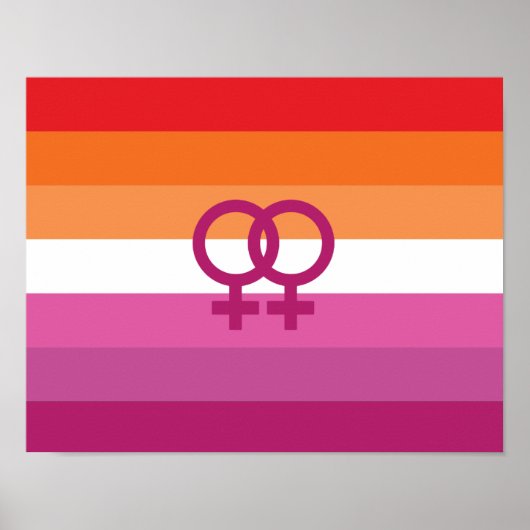 WLW Lesbische Stolperflagge (Sunset) Poster (Vorne)
