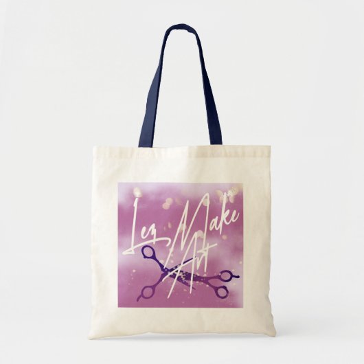 WLW Subtile Sapphisch, MACH KUNST, Lavendel Schere Tragetasche (Vorne)