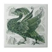 Wm De Morgan Green Bird Arts & Crafts Tile (rechts Fliese (Vorderseite)
