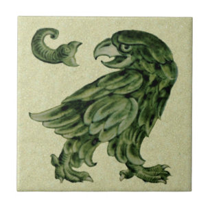 Wm De Morgan Green Eagle Repro Keramik Tile Fliese